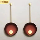 Axyaa Iron Disc Wall Lamp with Glass Ball in Retro Style