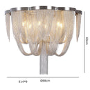 Axyaa Chrome Aluminum Chain Pendant LED Ceiling Light Fixture