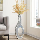 Axyaa Silver Crystal Hollow Floor Vase 30” Tall