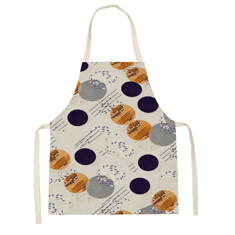 Axyaa Geometric Floral Kitchen Apron - Stylish Adult Kids Bib for Cooking & Baking