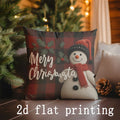 Axyaa Christmas Floral & Snow Pillow Cover for Sofa Bedroom Car - Rectangular Back Cushion