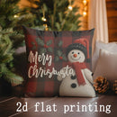 Axyaa Christmas Floral & Snow Pillow Cover for Sofa Bedroom Car - Rectangular Back Cushion