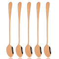 Axyaa Stainless Steel Long Handle Spoon Set - 5 Pcs Flatware Set