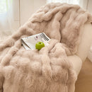 Axyaa Luxe Double Layer Rabbit Fur Tie-Dye Throw Blanket