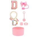 Axyaa 7pcs Cup Set for Stanley Tumbler: Straw, Cover, Cap, Boot, Stopper, Keychain, Sticker