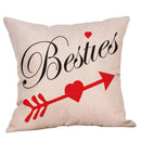 Axyaa Sweet Love Linen Cushion Cover 45x45cm Throw Pillow Case