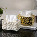 Axyaa Jacquard Tissue Box Organizer Napkin Case for Light Luxury Home Décor