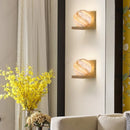 Axyaa Glass Planet Wall Lamp: Solid Wood Fixture for Bedroom and Living Room