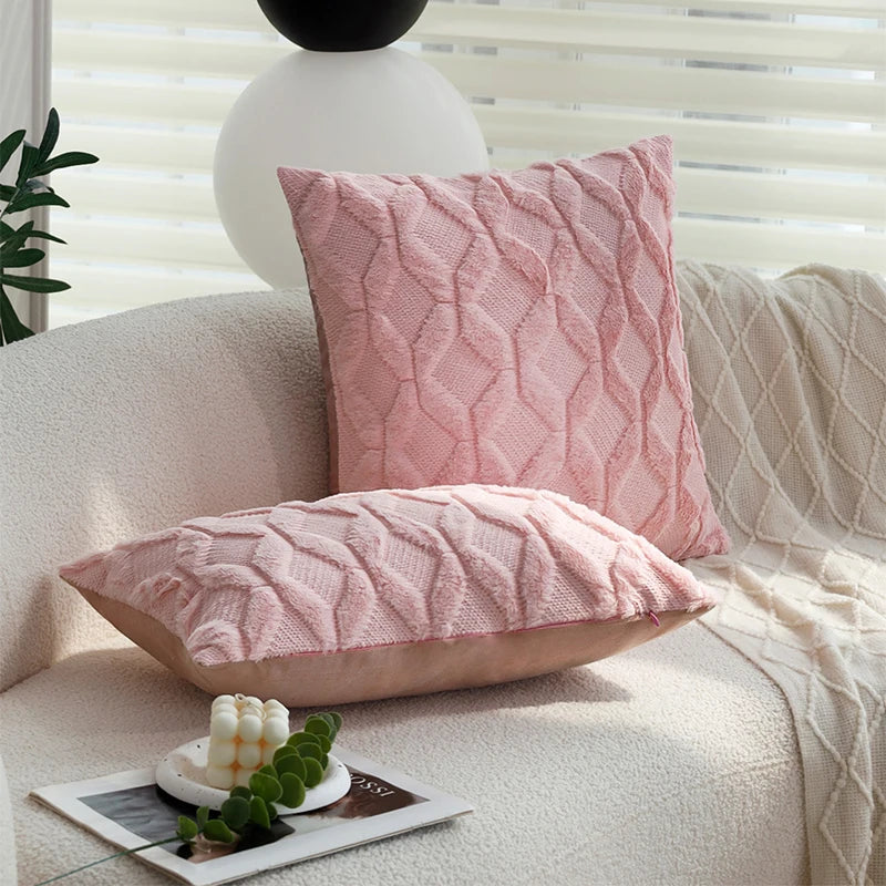 Axyaa Pink Cushion Cover Set - Stylish Sofa Decor Mix Sizes