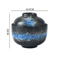 Axyaa Ceramic Soup & Dessert Bowl with Lid - Creative Pattern, Thick & Durable