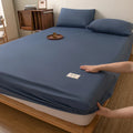 Axyaa Waterproof Washed Cotton Fitted Sheet Set
