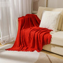 Axyaa Nordic Knit Throw Blanket with Tassel - Soft, Textured, Plaid Design