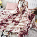 Axyaa Gradient Bubble Fleece Throw: Soft Plush Nap Blanket for Bedroom Sofa & Travel