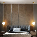 Axyaa Milky Glass Ball Pendant LED Sconces for Bedroom - Long Cable Hanging Lamp
