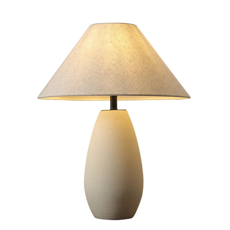 Axyaa Retro Japanese Style Pottery Table Lamp for Zen Living Room Decor