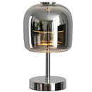 Axyaa Glass USB Charging Desk Lamp: Three-Color LED Dimming, Modern Design for Bedroom & Living Room