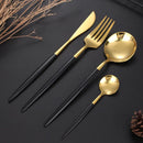 Axyaa Stainless Steel Cutlery Set: Knife Fork Teaspoons Coffee Spoons Dinnerware Kitchen