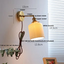 Axyaa Ceramic LED Wall Sconce with Pull Chain Switch, Globe White Design