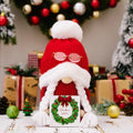 Axyaa Knitted Hat Doll with Fur Ball Ornament Doll for Christmas Decor