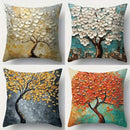 Axyaa Abstract Tree Art Pillow Cover – Ideal for Sofa, Bedroom, Car