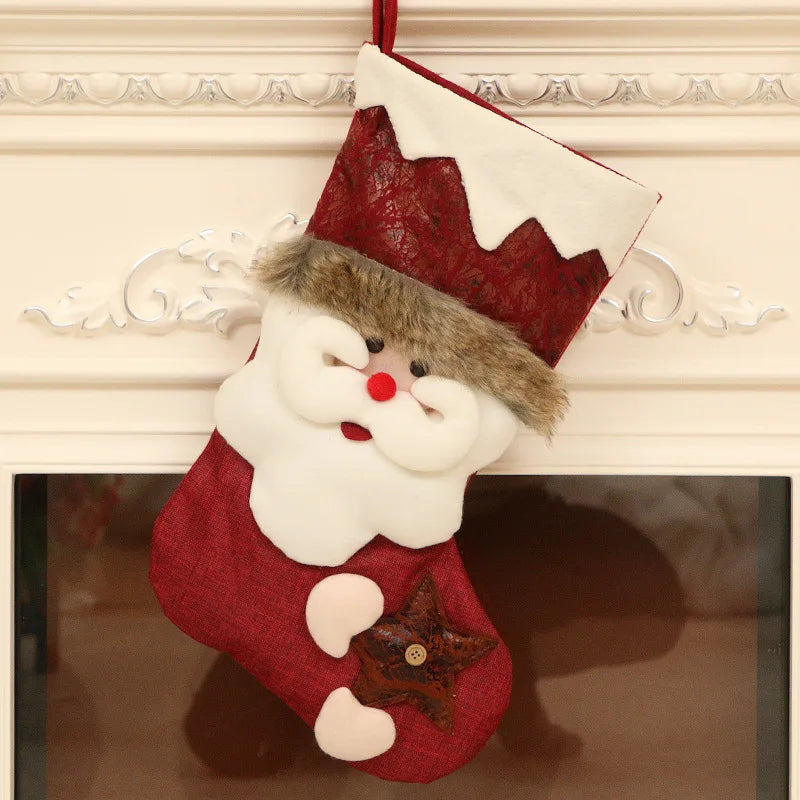 Axyaa Christmas Tree Hanging Gift Bag Santa Snowman Deer Socks