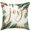 Christmas Joy: Pine Trees & Festive Prints Pillow Cover by Axyaa for Sofa, Bedroom & Car
