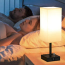 Axyaa Dimmable Rechargeable Table Lamp with White Lampshade