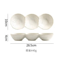 Axyaa Ceramic Three Grid Plate Set - Restaurant Snack Sushi Appetizer Seasoning Molecular Cuisine