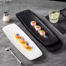 Axyaa Rock Texture Ceramic Sushi Dessert Plate Set for Molecular Cuisine Restaurant