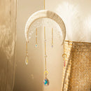 Axyaa Crystal Prism Suncatcher Dream Catcher Macrame Ornament Moon Sun Hanging Decoration