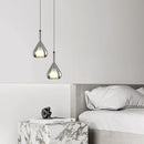 Axyaa Smoky Gray Glass LED Pendant Light for Bedroom Living Room Chandelier