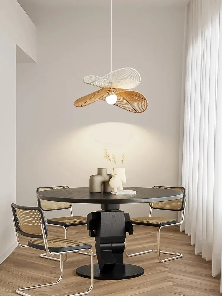 Axyaa Wabi Sabi Rattan Pendant Light Chandelier for Home Decor