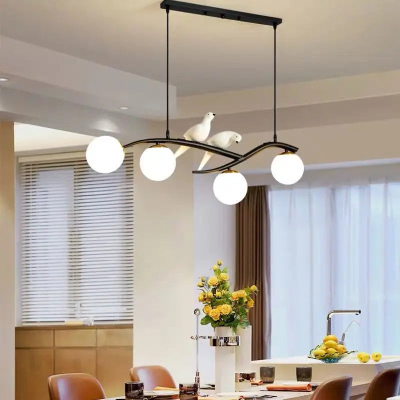Axyaa White Bird Pendant Chandelier for Home Decor and Lighting