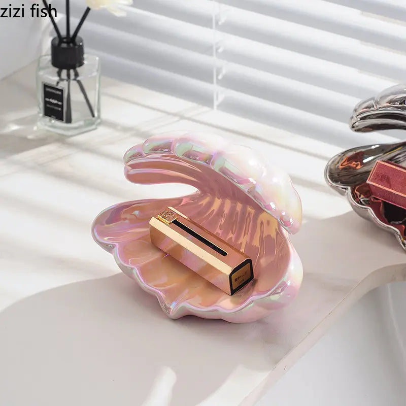 Axya Ceramic Soap Dish Shelf Holder with Drain Rack for Bathroom Accessories