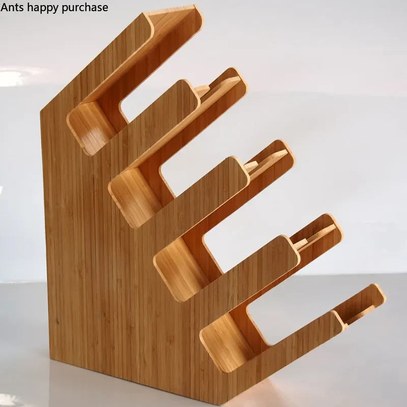 Axya Bamboo Cup Holder with Four Grids for Disposable Cups