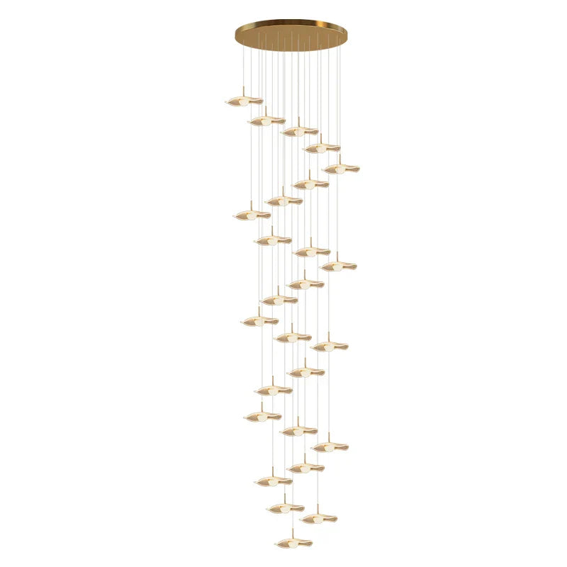 Axyaa Gold Acrylic Chandeliers for Modern Living Spaces