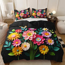 Axyaa Rustic Floral Print Quilt Cover Set for Home and Dorm All Seasons