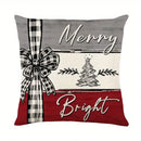 Axyaa Christmas Tree Bow Pillowcase: Country Style Sofa Cushion Suite