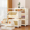 Axyaa Foldable Flip-Top Storage Cabinet: 3-6 Tier Kitchen/Bathroom/Living Room Organizer