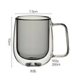Axyaa Double-Layer Glass Mug with Handle, Heat-Resistant, Kawaii Design