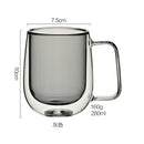 Axyaa Double-Layer Glass Mug with Handle, Heat-Resistant, Kawaii Design