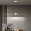 Axyaa Long Strip LED Pendant Light Marble Nordic Chandelier for Home Decor