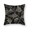 Axyaa Luxury Gold Black Geometric Marble Stripe Pillowcase