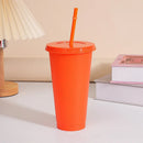 Axyaa 24oz Solid Color Reusable Cold Cup with Lid and Straw