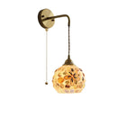 Axyaa Shell Glass LED Wall Sconce Pull Chain Switch Stair Light Fixtures