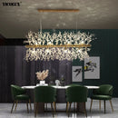Axyaa Dandelion Crystal Chandelier: Modern LED Lighting for Living Room Dining