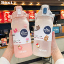 Axyaa 1500/2000ml Tritan Water Bottle with Time Marker, Leak-Proof, BPA-Free Gradient Color