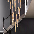 Axyaa Crystal Chandelier Stair Pendant Lamp Living Room Lighting Home Decor