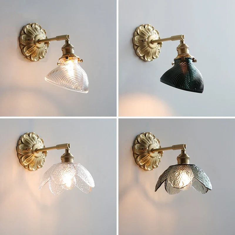 Axyaa Clear Glass LED Wall Sconce, Up Down Bedroom Mirror Light