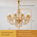 Axyaa Luxury Crystal Chandelier for Living & Dining Room - Elegant Golden Villa Candles Hanging Light
